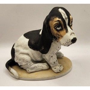 Vintage 1983 Masterpiece Porcelain HOMCO Home Interiors Basset Hound Dog Figure
